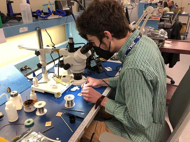 Thomas Cecelya at work during a co-op